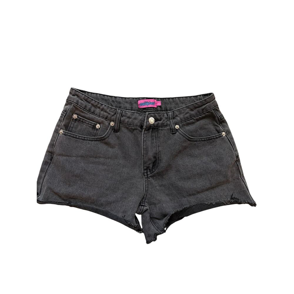 Edikted Black Denim Shorts - Size S